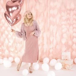 Partydecor Valentines Rose Gold Heart Foil Balloon 18"