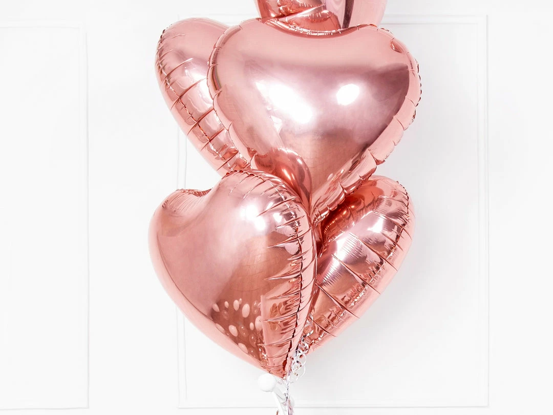 Partydecor Valentines Rose Gold Heart Foil Balloon 18"