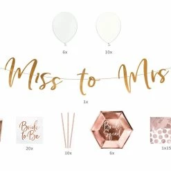 Partydecor Rose Gold Hen Party Decoration Set Party Supplies