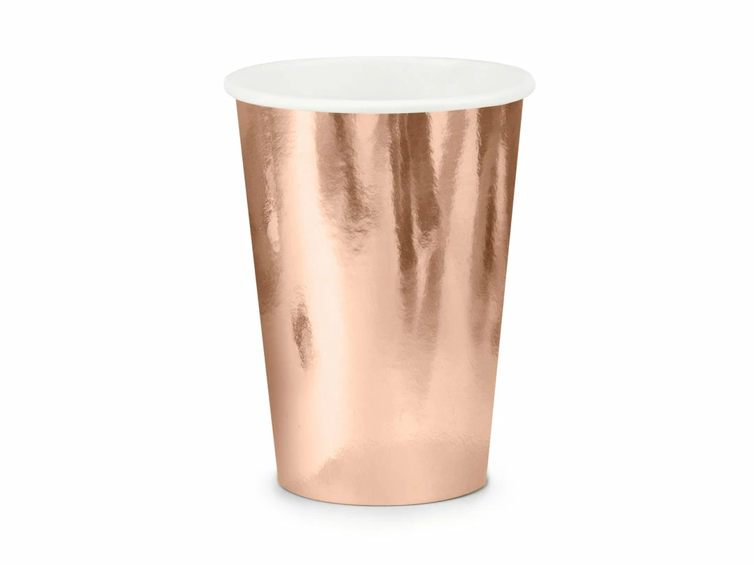 Partydecor Rose Gold Metallic Paper Cups Party Supplies