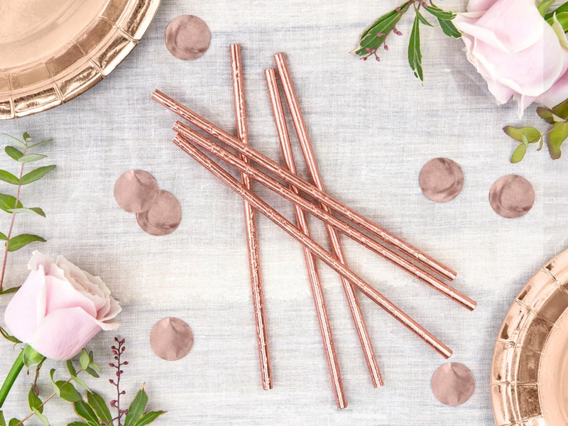 Partydecor Rose Gold Paper Straws
