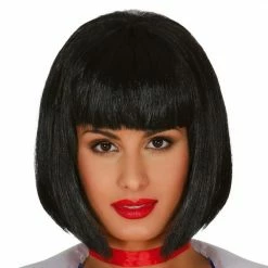 Fiestas Guirca Costume Accessories Short Bob Wig Black