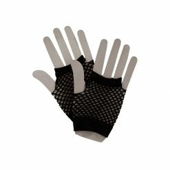 Wicked 80's Short Fishnet Gloves Black