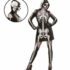 Widmann Skeleton Hooded Dress Costume Adult
