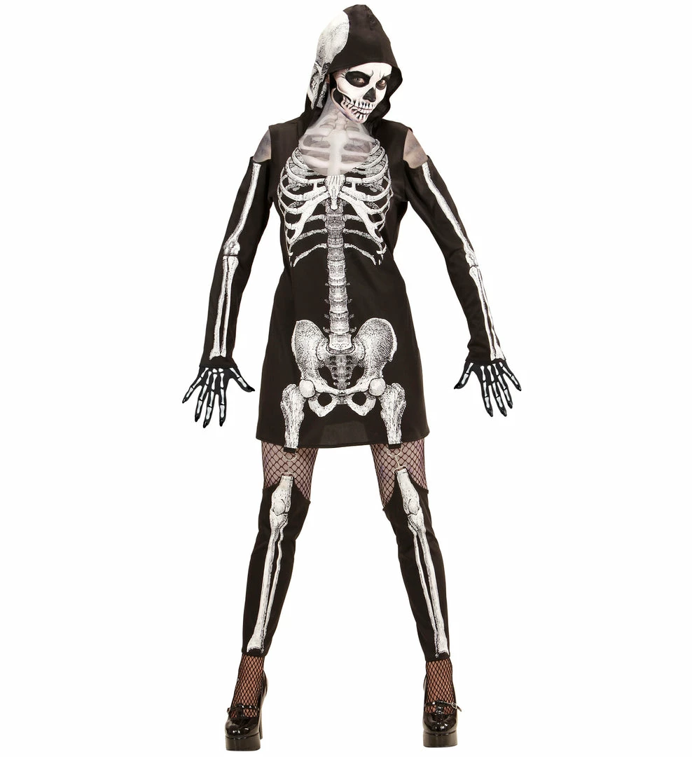 Widmann Skeleton Hooded Dress Costume Adult