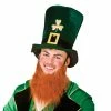Wicked St Patricks Top Hat With Beard World Costumes