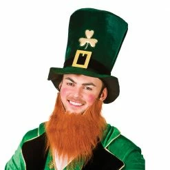 Wicked St Patricks Top Hat With Beard World Costumes