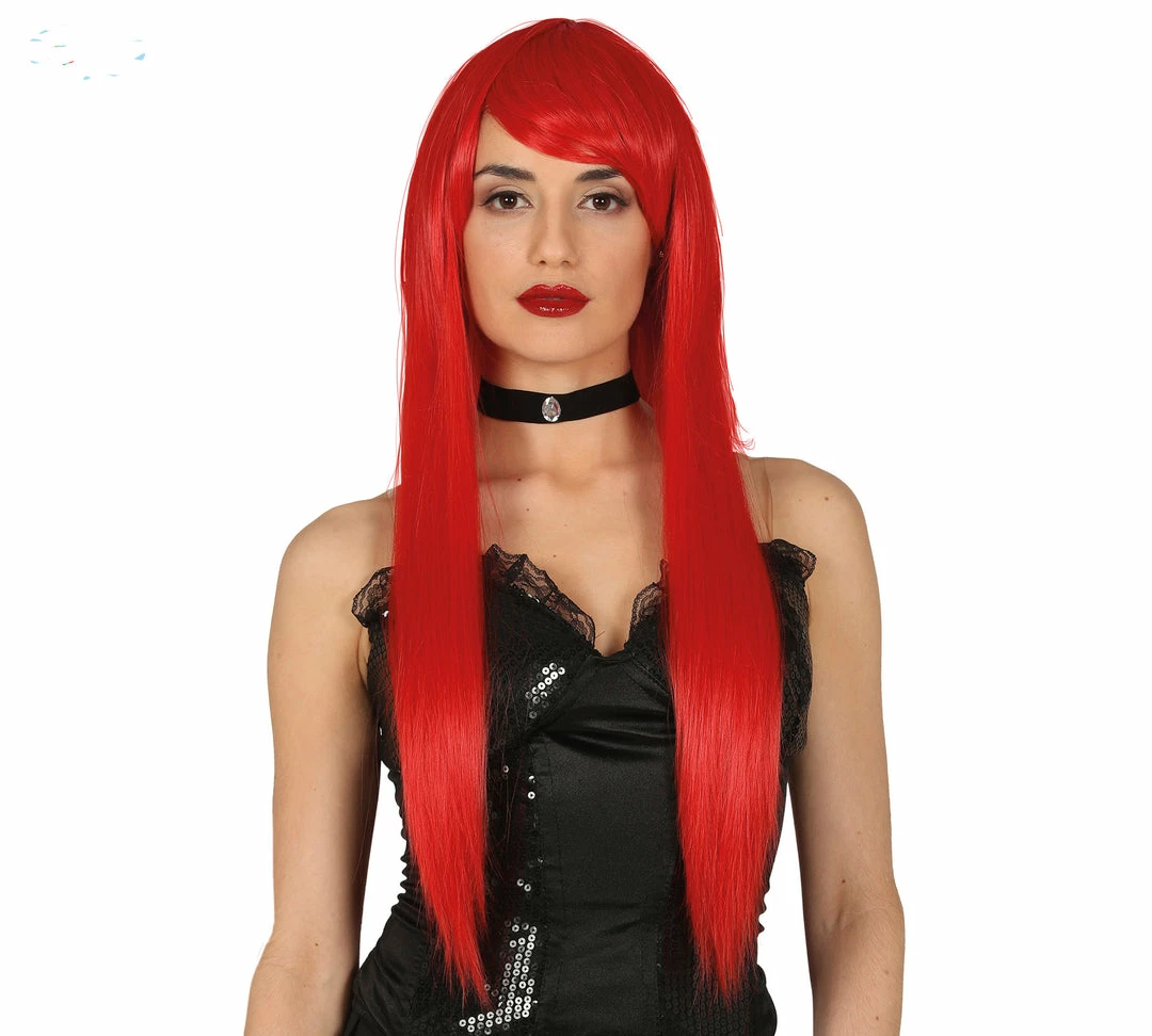 Fiestas Guirca Wigs Straight Long Red Wig Deluxe