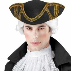 Widmann Tricorn Hat With Gold Trim Medieval, Renaissance & Tudor Costumes