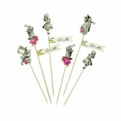 Talking Tables Truly Alice Mad Party Picks Pack Of 12 Party Supplies