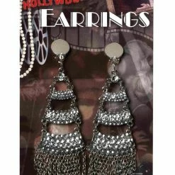 Bristol Vintage Rhinestone And Chain Earrings 1920's