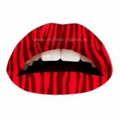 My Fancy Dress Red Zebra Temporary Lip Tattoo Costume Accessories