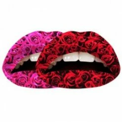 My Fancy Dress Violent Lips The Roses Temporary Lip Tattoos - Red