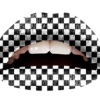 My Fancy Dress Facepaints & FX Black & White Checker Temporary Lip Tattoo