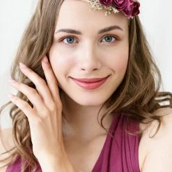 Partydecor Costume Accessories Flower Crown Deep Red 18cm