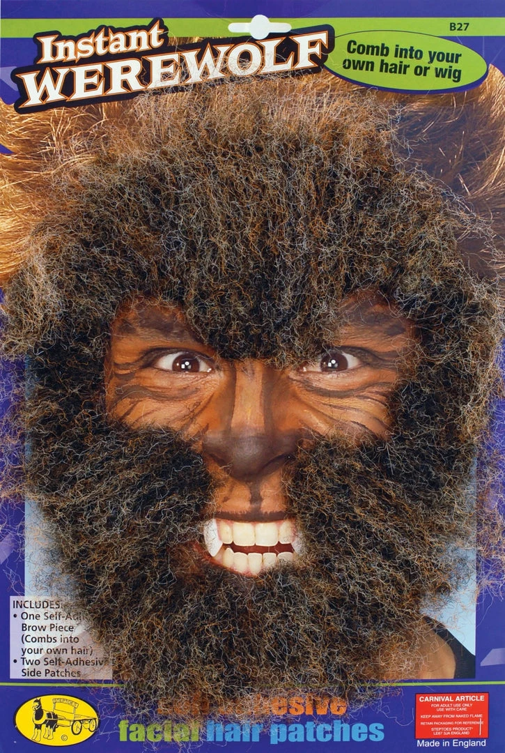 Bristol Halloween Accessories Werewolf Face Fur Patches