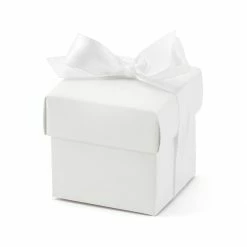 Partydecor Cake Boxes With Ribbon White Pack Of 10