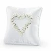 Partydecor Wedding White Flower Ring Bearer Pillow