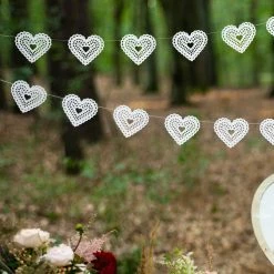 Partydecor White Heart Garland 1.8m Valentines