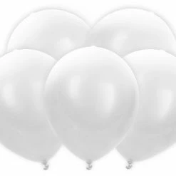 Partydecor White Latex LED Balloons 12"