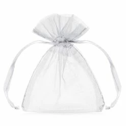 Partydecor Wedding Favours 20 White Organza Bags 7.5 X10cm