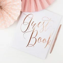Partydecor White & Gold Wedding Guest Book