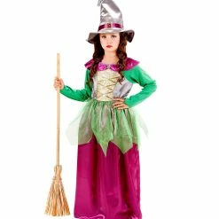 Widmann Halloween Witch Costume Child Green And Purple