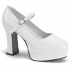 My Fancy Dress Womens White Mary Jane Platform Shoes