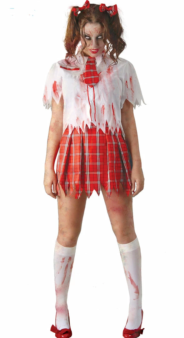 Fiestas Guirca Halloween Zombie College School Girl Costume