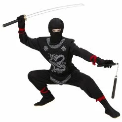 Widmann Black Dragon Ninja Costume Boys Halloween