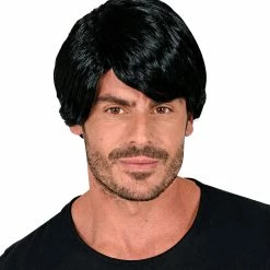 Widmann Black Wig Side Parting Men's Wigs