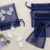 My Fancy Dress Party Supplies Navy Sheer Organza Bags Medium