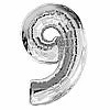 My Fancy Dress Party Supplies Number 9 Silver Foil Balloon